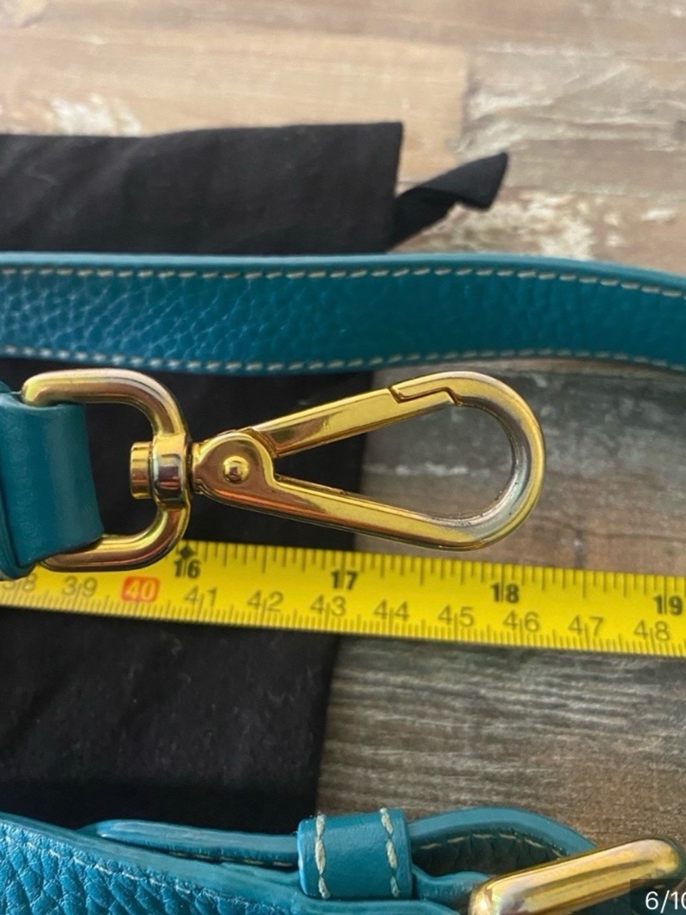 Prada Turquoise /Teal Green Leather Strap Replacement with Gold-Tone Hardware - Picture 6 of 12